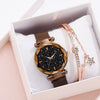 Ladies Watch Titanium Metal Magnet Buckle Glass Case Alloy Strap Round Dial Leisure Style