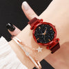 Ladies Watch Titanium Metal Magnet Buckle Glass Case Alloy Strap Round Dial Leisure Style