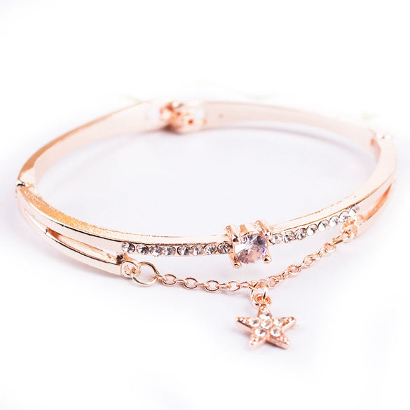 Ladies Watch Titanium Metal Magnet Buckle Glass Case Alloy Strap Round Dial Leisure Style