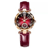 Ladies Waterproof Ultrathin Quartz Watch With Alloy Case Genuine Leather Strap And Sapphire Crystal Glass Mirror In Leisure Style Round Dial