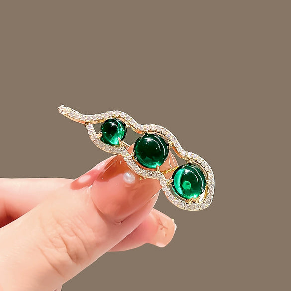 Ladies Zinc Alloy Flower Design Electroplated Pea Brooch Exquisite Sweater Accessory