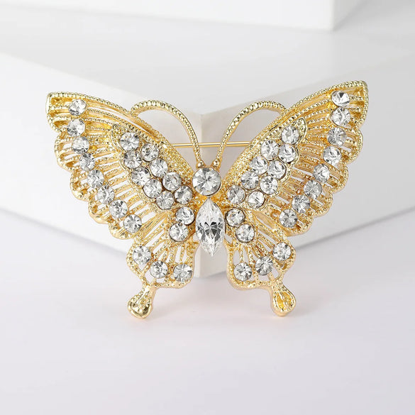 Lady Animal Alloy Inlay Artificial Diamond Women'S Brooches