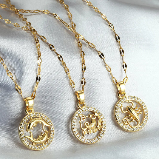 Lady Constellation Stainless Steel Wholesale Pendant Necklace