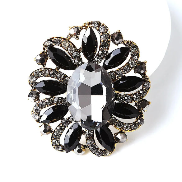 Lady Flower Alloy Inlay Artificial Gemstones Women'S Brooches