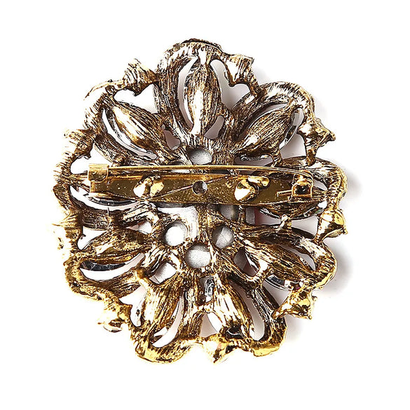 Lady Flower Alloy Inlay Artificial Gemstones Women'S Brooches