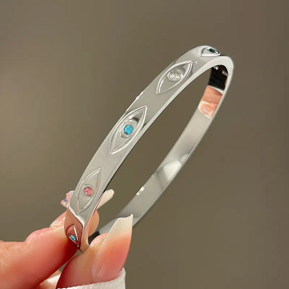 Lady Four Leaf Clover Titanium Steel Bangle In Bulk