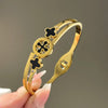 Lady Four Leaf Clover Titanium Steel Bangle In Bulk