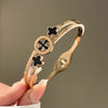 Lady Four Leaf Clover Titanium Steel Bangle In Bulk