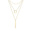 Lady Geometric Stainless Steel Plating Layered Necklaces
