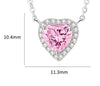 Lady Heart Shape Sterling Silver Inlay Zircon Pendant Necklace