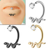 1 Piece Lip Rings Lady Insect 304 Stainless Steel Plating Inlay Zircon 18K Gold Plated