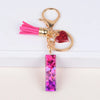 Lady Letter Heart Shape Resin Metal Epoxy Bag Pendant Keychain