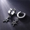 1 Piece Lady Pentagram Titanium Steel Plating Hollow Out Drop Earrings