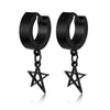 1 Piece Lady Pentagram Titanium Steel Plating Hollow Out Drop Earrings