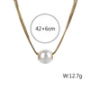 Wholesale Jewelry Lady Romantic Round 304 Stainless Steel Titanium Steel Artificial Pearls Plating Pendant Necklace