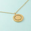 Wholesale Jewelry Round Customization Laser Engraving Stainless Steel 18K Gold Plated Pendant Necklace