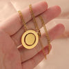 Wholesale Jewelry Round Customization Laser Engraving Stainless Steel 18K Gold Plated Pendant Necklace
