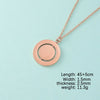 Wholesale Jewelry Round Customization Laser Engraving Stainless Steel 18K Gold Plated Pendant Necklace