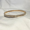 Lady Round Titanium Steel Plating Artificial Rhinestones Bangle
