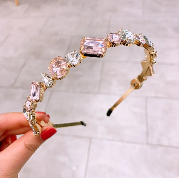 Lady Streetwear Geometric Alloy Plating Inlay Rhinestones Hair Band