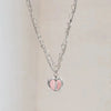 Lady Sweet Heart Shape Flower Fish Tail Imitation Pearl Alloy Inlay Rhinestones Women'S Necklace