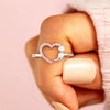 Lady Sweet Heart Shape Sterling Silver Plating Inlay Zircon Rings