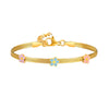 Lady Sweet Korean Style Flower Butterfly 201 Stainless Steel 18K Gold Plated Bracelets In Bulk