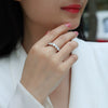 Ladylike Elegant Inlaid Ring S925 Silver Moissanite Geometric Style