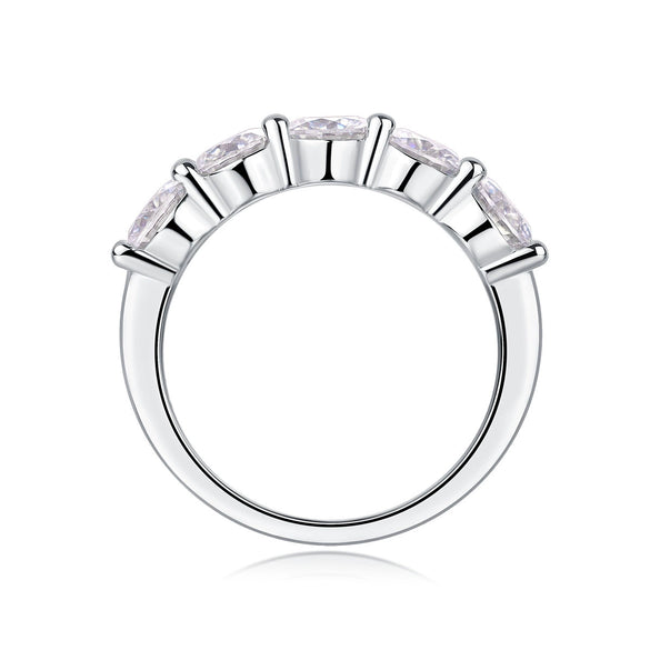 Ladylike Elegant Inlaid Ring S925 Silver Moissanite Geometric Style