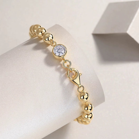 Ladylike Elegant Moissanite 925 Sterling Silver Nonfading Bracelet For Women