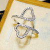 Ladylike Heartshaped Open Ring Microinlaid Zircon Fashion Ring For Women Copper
