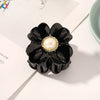 Large Acrylic Floral Pearl Hair Claw Clip For Women Handmade Pastoral Style Hairpin With Elegant Flower Design