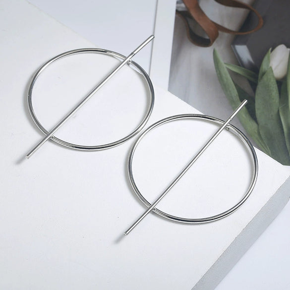 Large Earrings Circle Hollow Simple Long Earrings Exaggerated Earrings  Fashion Jewelry  Sales