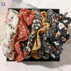 Large Floral Fabric Scrunchie Hair Tie For Women Handmade Ponytail Hair Accessory