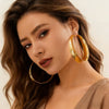 Large Geometric Circle Earrings With Polka Dot Floral Pattern Sweet Cool Style Zinc Alloy Design With Stainless Steel Posts