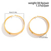 Large Geometric Circle Earrings With Polka Dot Floral Pattern Sweet Cool Style Zinc Alloy Design With Stainless Steel Posts