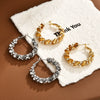 Large Geometric Hoop Earrings In Gold Plated Metal Exaggerated Light Luxury Statement Jewelry For Women