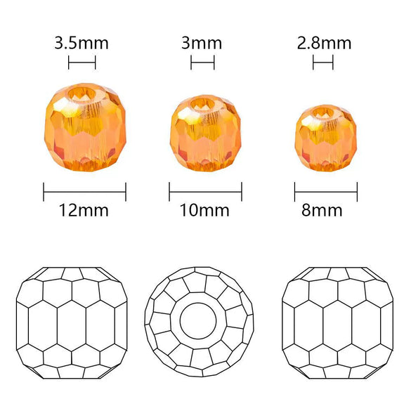 Large Hole Crystal Beads Electroplated Glass Beads For Diy Bead Curtains Earrings And Hair Accessories