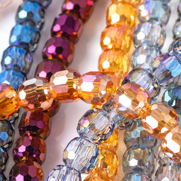 Large Hole Crystal Beads Electroplated Glass Beads For Diy Bead Curtains Earrings And Hair Accessories