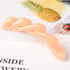 Large Hollow Twisted Resin Claw Hair Clip For Women Long Ponytail Grip With Glossy Painted Finish