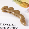 Large Hollow Twisted Resin Claw Hair Clip For Women Long Ponytail Grip With Glossy Painted Finish