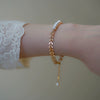 Laurel Leaf Freshwater Pearl Copper Bracelet For Women Nearly Round Shape