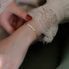 Laurel Leaf Freshwater Pearl Copper Bracelet For Women Nearly Round Shape