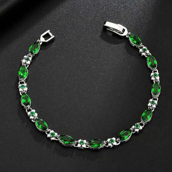 Leaf Bracelet Aaa Crystal Zircon Set Bracelet Fashion Jewelry Simple Quality Allmatch Bracelet