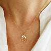 Leaf Pendant Long Necklace For Women Alloy Pendant With Electroplating Water Wave Chain Creative Retro Simple Design