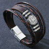 Leather And Alloy Men's Bracelets With Geometric Pattern And Electroplating Technique