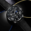 Leather And Alloy Men's Casual Quartz Belt Watch With Round Dial And Stainless Steel Pin Buckle