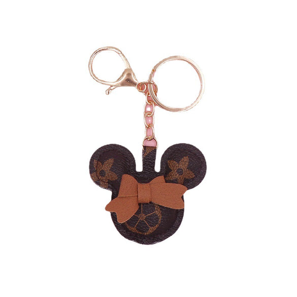 Leather And Plush Keychain Cute Design For Car Phone And Headset