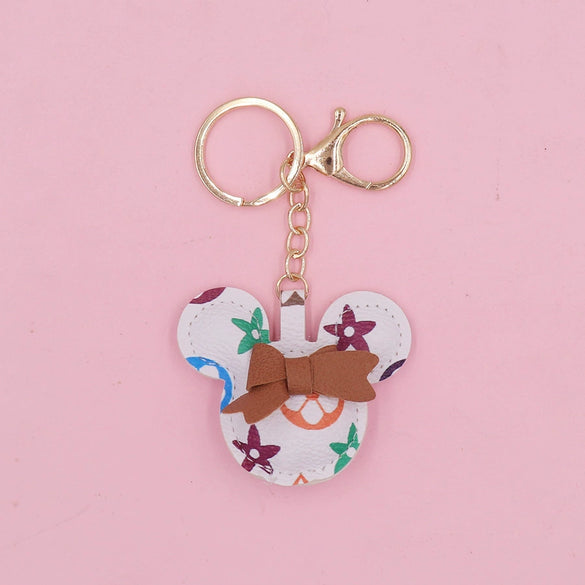 Leather And Plush Keychain Cute Design For Car Phone And Headset
