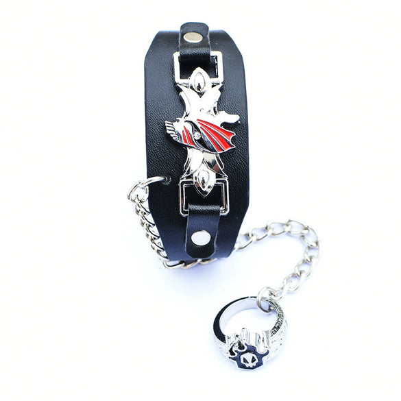 Leather And Pu Bracelet With Alloy Pendant Crystal Design Animals Zodiac Pattern